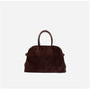 Cowhide Leather Retro Handbag | Suede Tote Bag