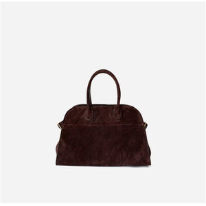 Cowhide Leather Retro Handbag | Suede Tote Bag