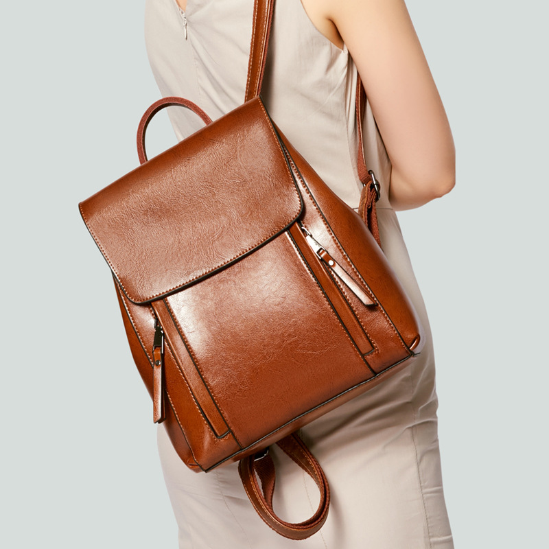 Genuine Leather Backpack - Convertible Shoulder Bag