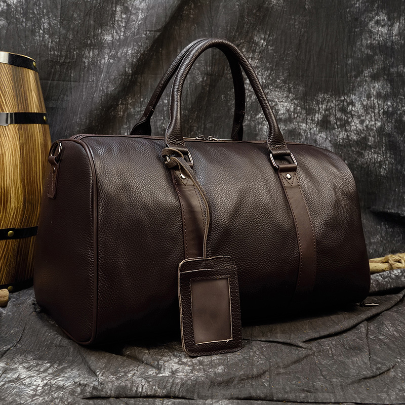 Genuine Cowhide Leather Duffle Bag – Stylish & Durable Travel Companion