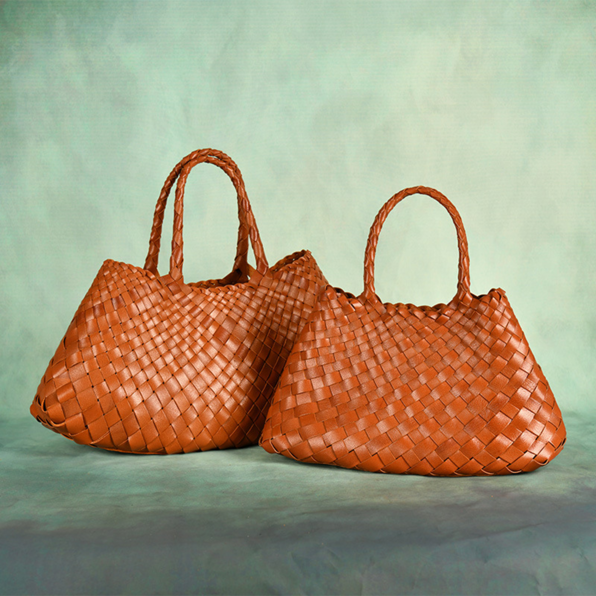 Braided Leather Tote Bag - Premium Cowhide Leather Tote