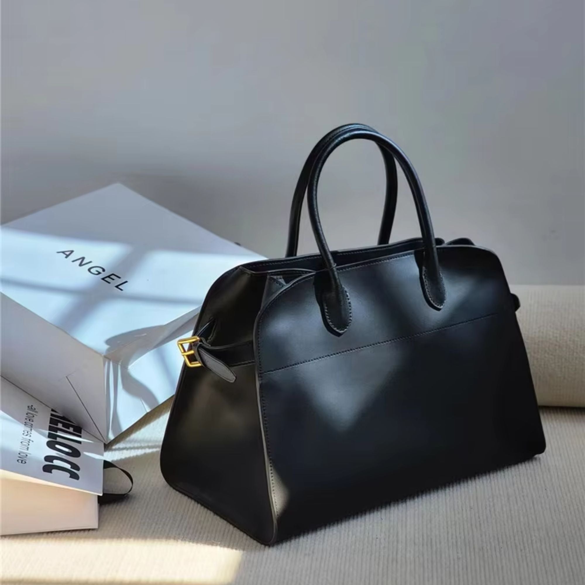 Cowhide Leather Retro Handbag | Women Tote Bag