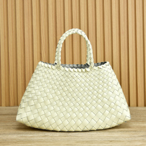 Braided Leather Tote Bag - Premium Cowhide Leather Tote