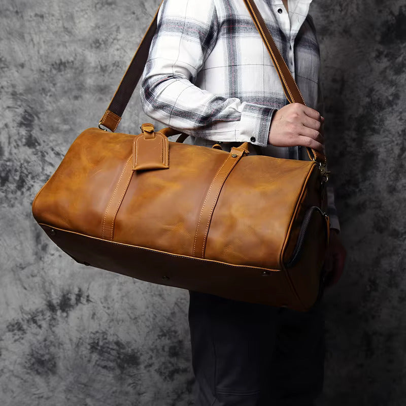 Genuine Horse Leather Duffle Bag – Stylish & Durable Travel Companion