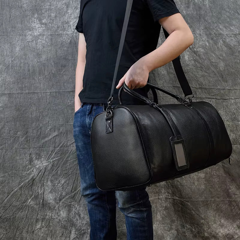 Genuine Cowhide Leather Duffle Bag – Stylish & Durable Travel Companion