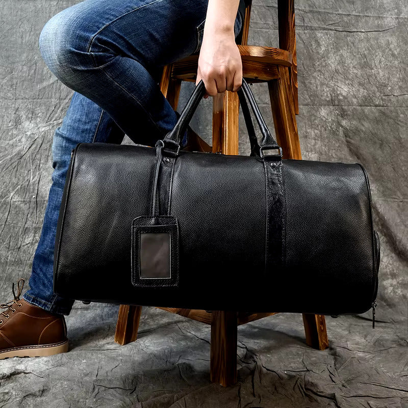 Genuine Cowhide Leather Duffle Bag – Stylish & Durable Travel Companion