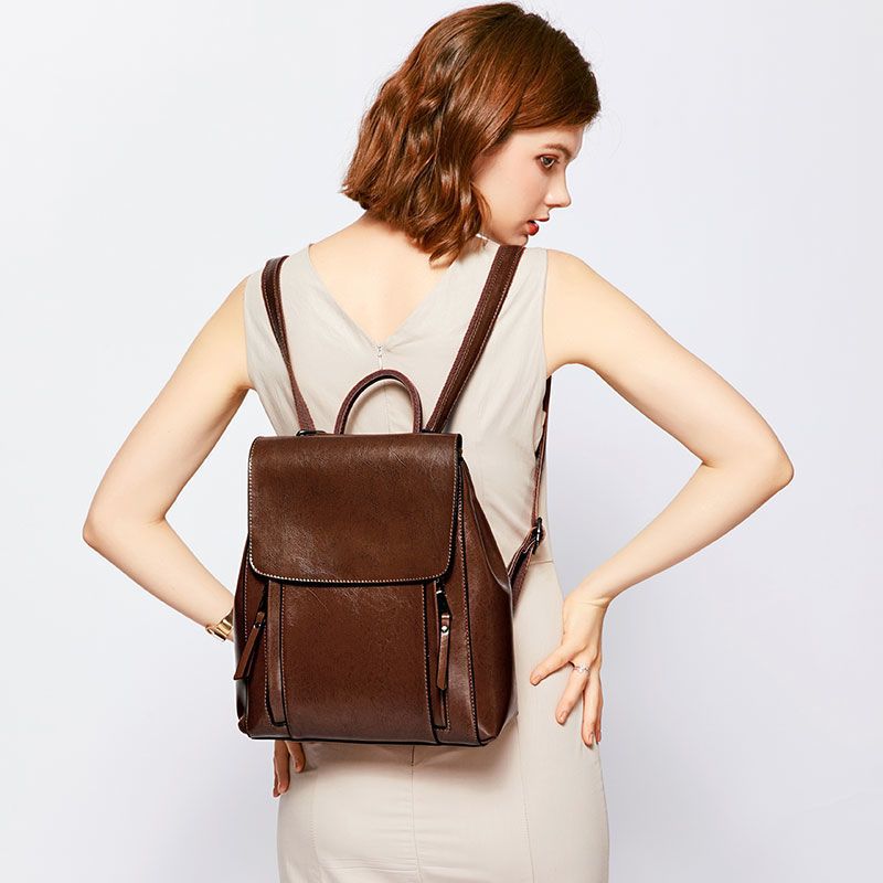 Genuine Leather Backpack - Convertible Shoulder Bag