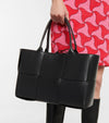 Handmade Large Leather Tote Bag - Quilted Leather Bag